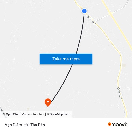 Vạn Điểm to Tân Dân map