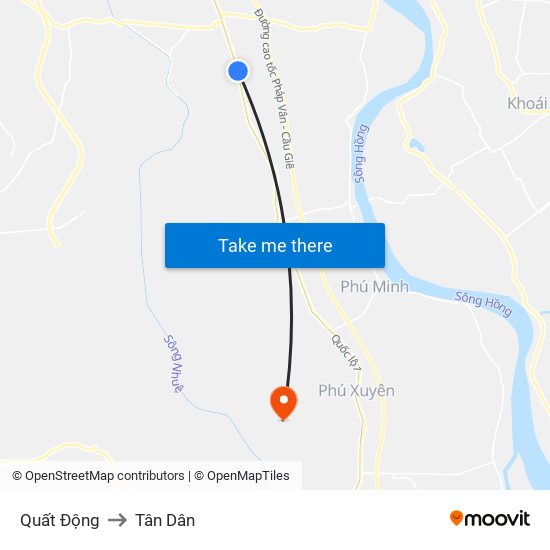 Quất Động to Tân Dân map