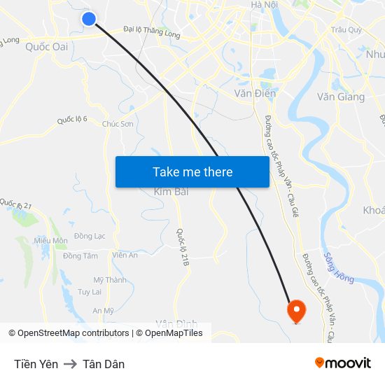 Tiền Yên to Tân Dân map