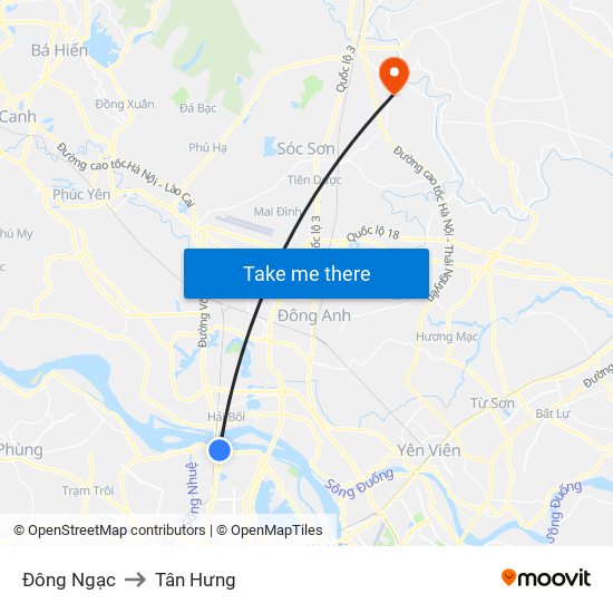 Đông Ngạc to Tân Hưng map