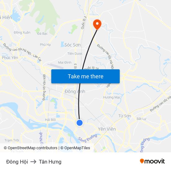 Đông Hội to Tân Hưng map