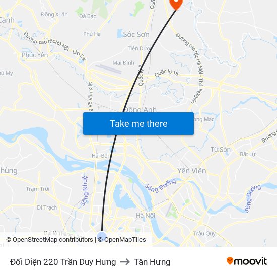 Đối Diện 220 Trần Duy Hưng to Tân Hưng map