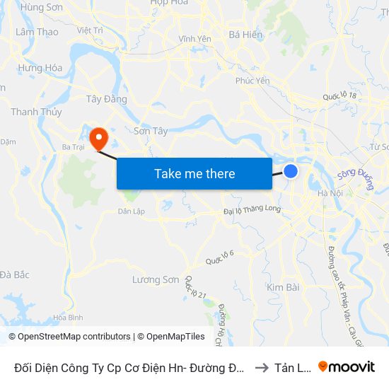 Đối Diện Công Ty Cp Cơ Điện Hn- Đường Đức Thắng to Tản Lĩnh map