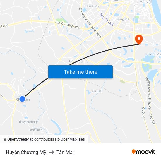 Huyện Chương Mỹ to Tân Mai map