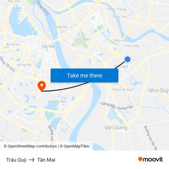 Trâu Quỳ to Tân Mai map