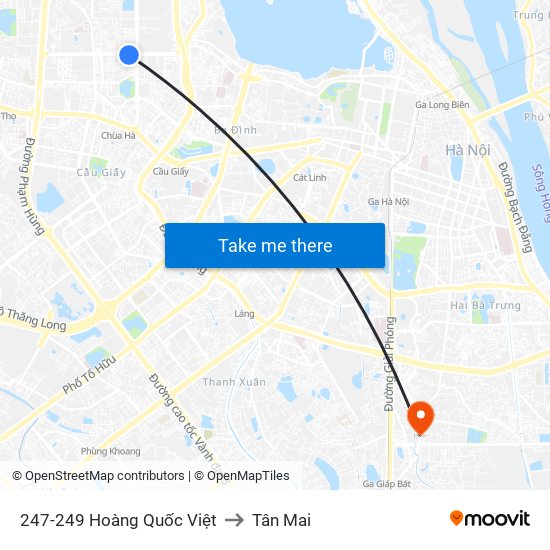 247-249 Hoàng Quốc Việt to Tân Mai map