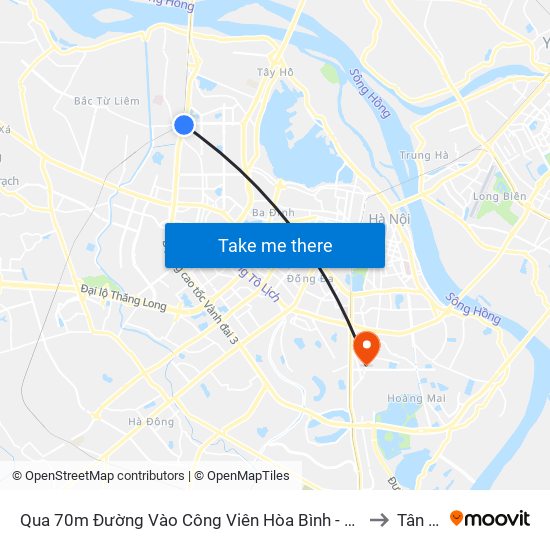 Qua 70m Đường Vào Công Viên Hòa Bình - Phạm Văn Đồng to Tân Mai map
