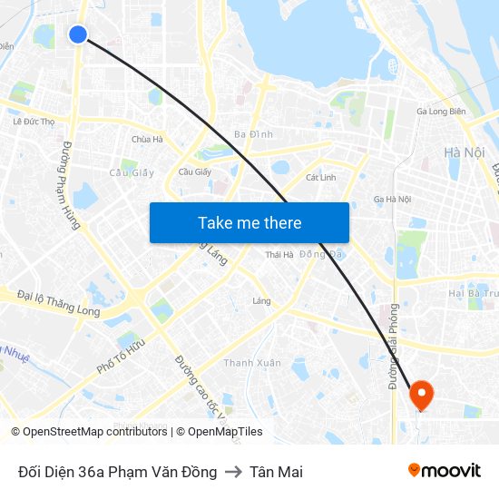 Đối Diện 36a Phạm Văn Đồng to Tân Mai map