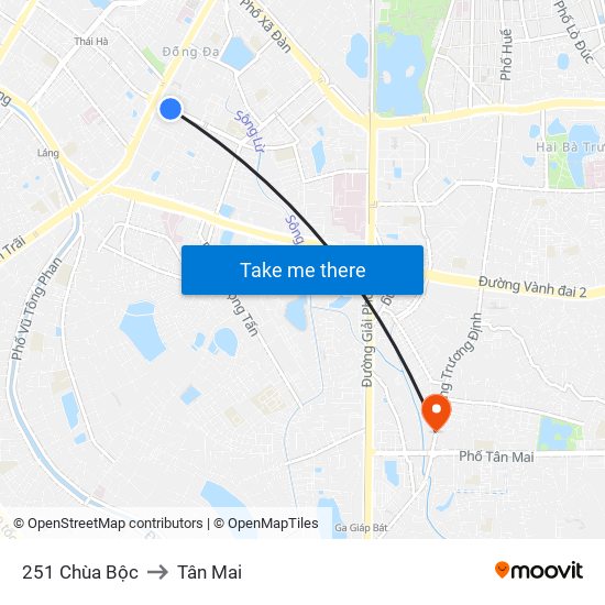 251 Chùa Bộc to Tân Mai map