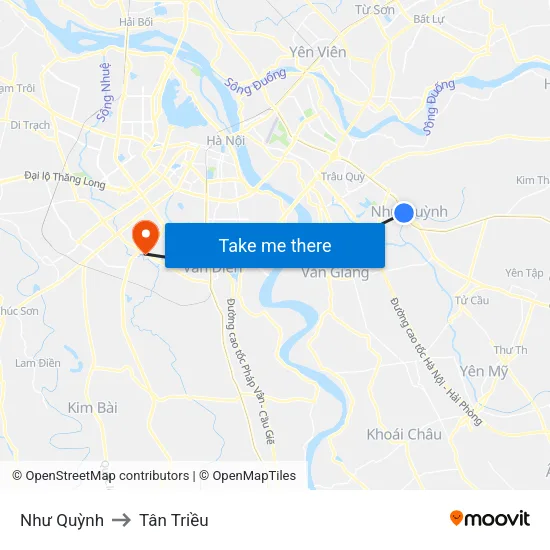 Như Quỳnh to Tân Triều map