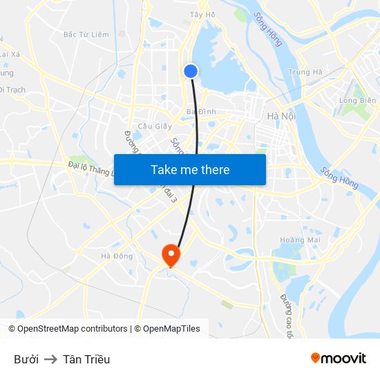 Bưởi to Tân Triều map