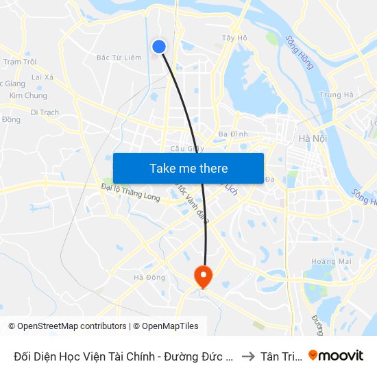 Đối Diện Học Viện Tài Chính - Đường Đức Thắng to Tân Triều map