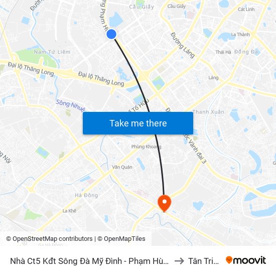 Nhà Ct5 Kđt Sông Đà Mỹ Đình - Phạm Hùng to Tân Triều map