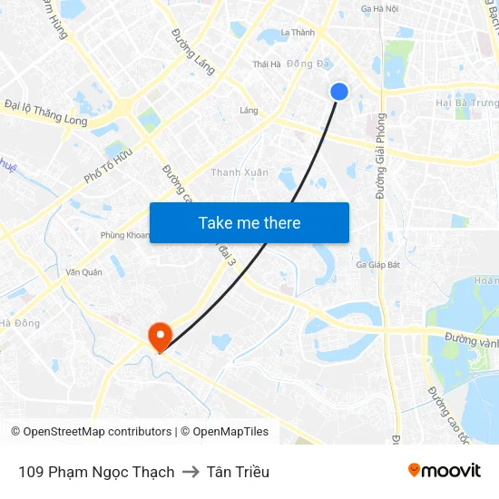 109 Phạm Ngọc Thạch to Tân Triều map
