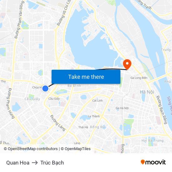 Quan Hoa to Trúc Bạch map