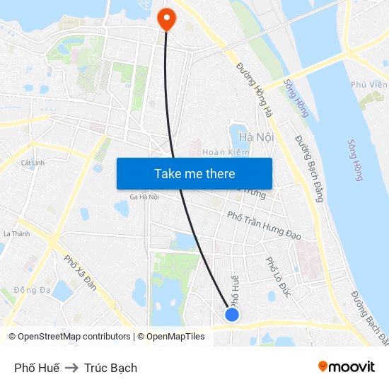 Phố Huế to Trúc Bạch map