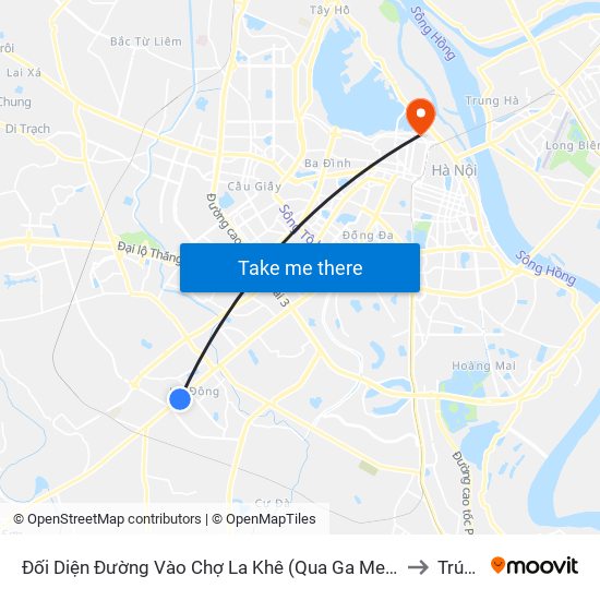 Đối Diện Đường Vào Chợ La Khê (Qua Ga Metro La Khê) - 405 Quang Trung (Hà Đông) to Trúc Bạch map