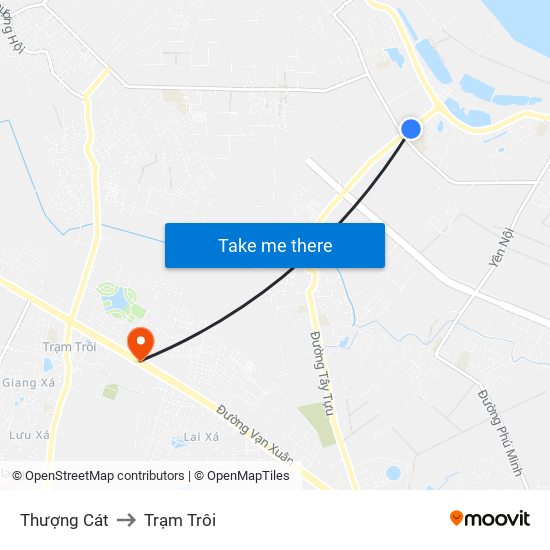 Thượng Cát to Trạm Trôi map