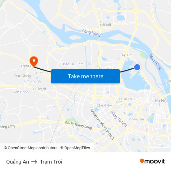 Quảng An to Trạm Trôi map