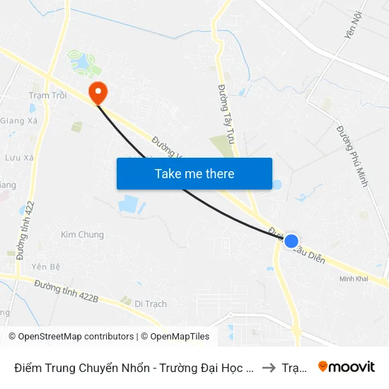 Điểm Trung Chuyển Nhổn - Trường Đại Học Công Nghiệp Hà Nội - Đường 32 to Trạm Trôi map