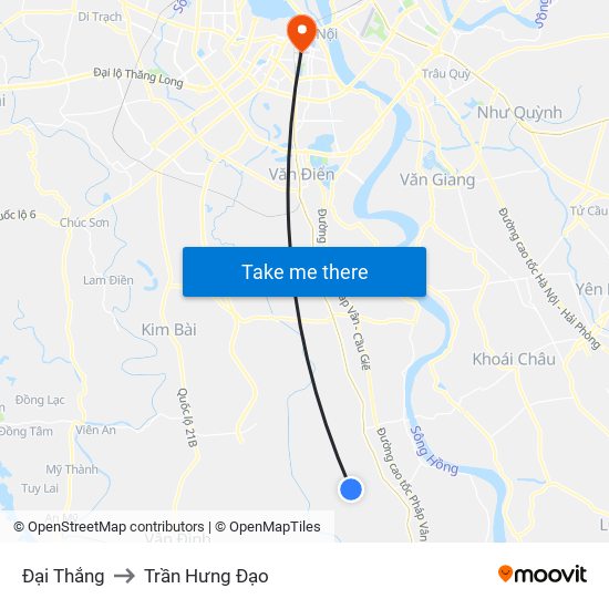 Đại Thắng to Trần Hưng Đạo map