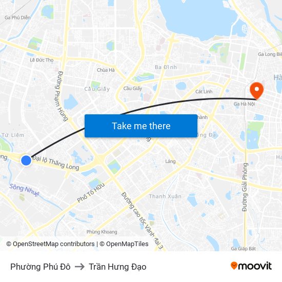 Phường Phú Đô to Trần Hưng Đạo map