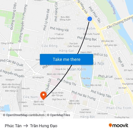 Phúc Tân to Trần Hưng Đạo map