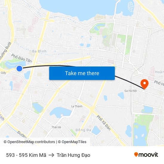 593 - 595 Kim Mã to Trần Hưng Đạo map