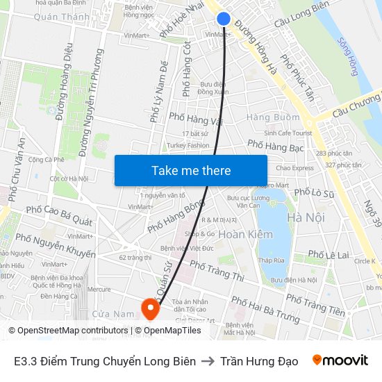 E3.3 Điểm Trung Chuyển Long Biên to Trần Hưng Đạo map