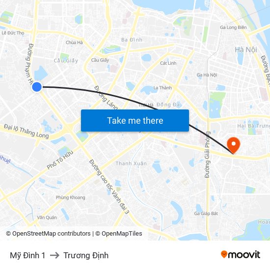 Mỹ Đình 1 to Trương Định map