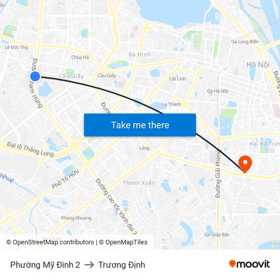 Phường Mỹ Đình 2 to Trương Định map