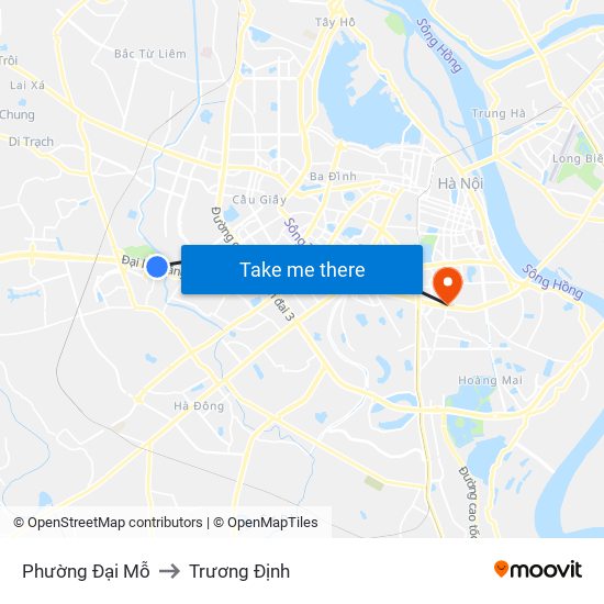 Phường Đại Mỗ to Trương Định map