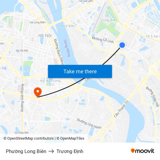 Phường Long Biên to Trương Định map