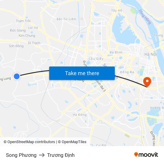 Song Phương to Trương Định map