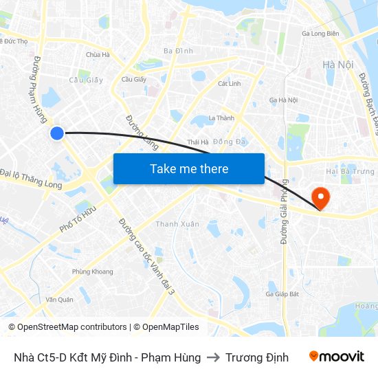 Nhà Ct5-D Kđt Mỹ Đình - Phạm Hùng to Trương Định map