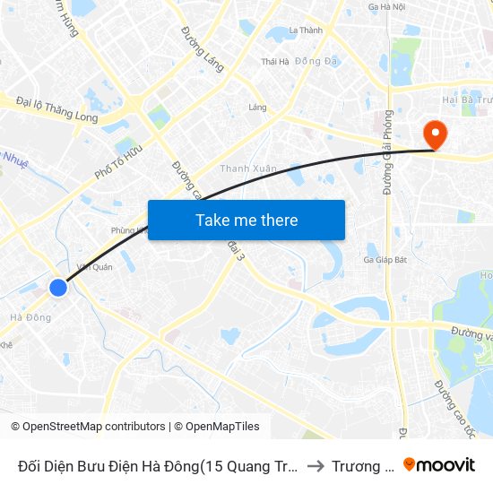 Đối Diện Bưu Điện Hà Đông(15 Quang Trung Hà Đông) to Trương Định map