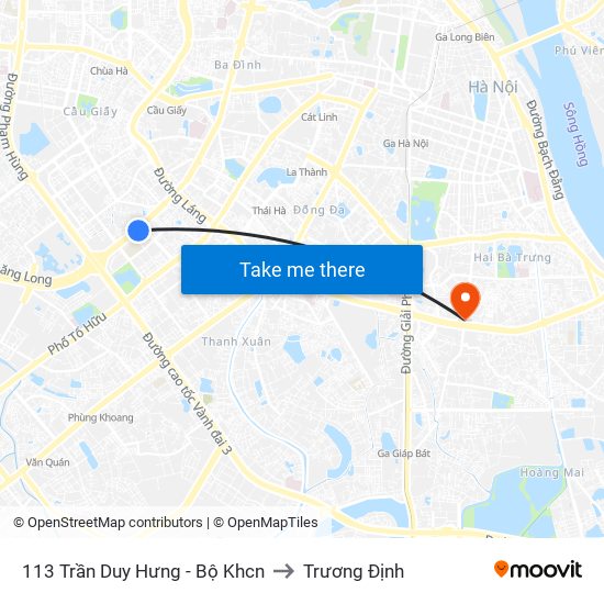 113 Trần Duy Hưng - Bộ Khcn to Trương Định map