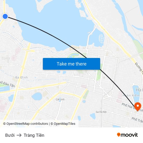 Bưởi to Tràng Tiền map