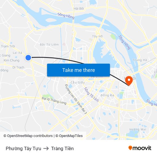 Phường Tây Tựu to Tràng Tiền map