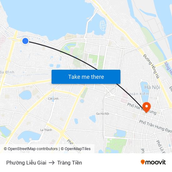 Phường Liễu Giai to Tràng Tiền map