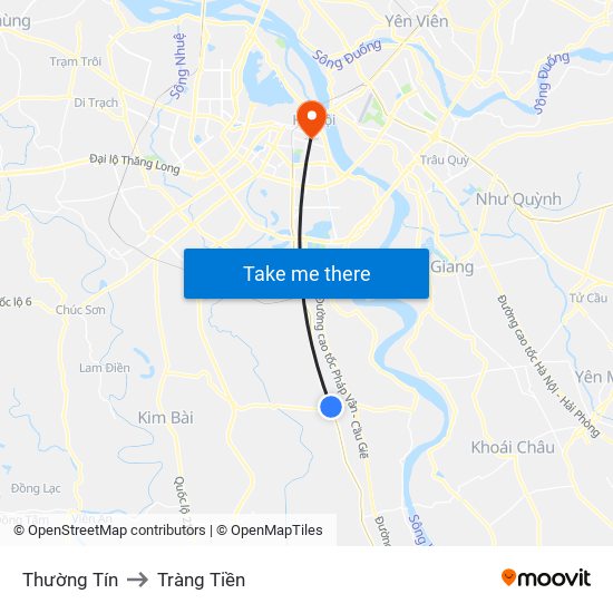 Thường Tín to Tràng Tiền map