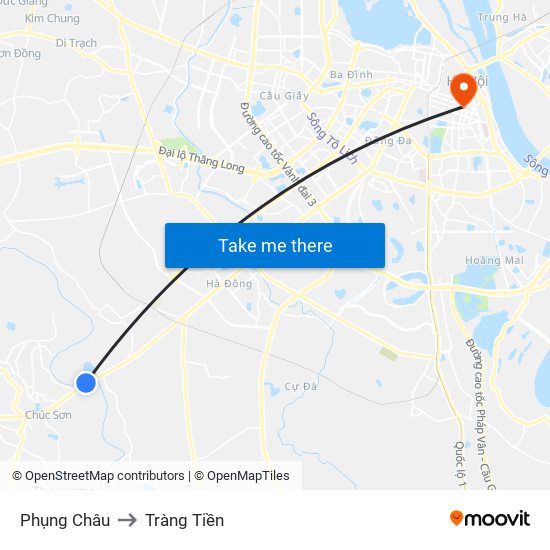 Phụng Châu to Tràng Tiền map