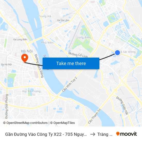 Gần Đường Vào Công Ty X22 - 705 Nguyễn Văn Linh to Tràng Tiền map