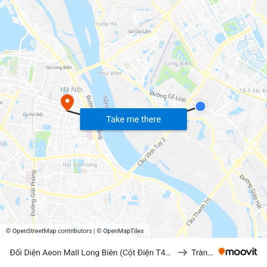 Đối Diện Aeon Mall Long Biên (Cột Điện T4a/2a-B Đường Cổ Linh) - Cột Sau to Tràng Tiền map