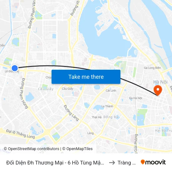 Đối Diện Đh Thương Mại - 6 Hồ Tùng Mậu (Cột Sau) to Tràng Tiền map