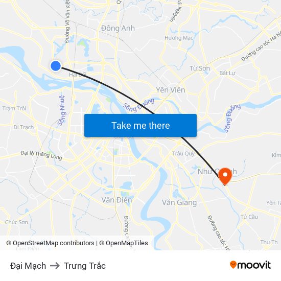 Đại Mạch to Trưng Trắc map