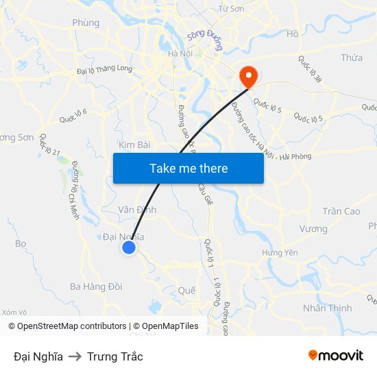 Đại Nghĩa to Trưng Trắc map