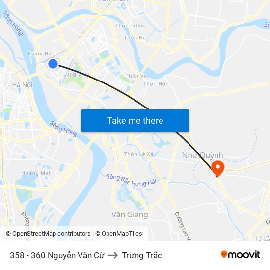 358 - 360 Nguyễn Văn Cừ to Trưng Trắc map