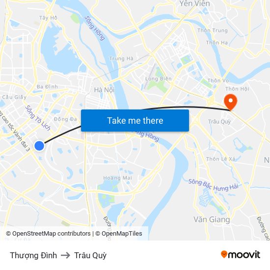 Thượng Đình to Trâu Quỳ map