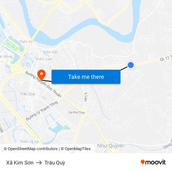 Xã Kim Sơn to Trâu Quỳ map